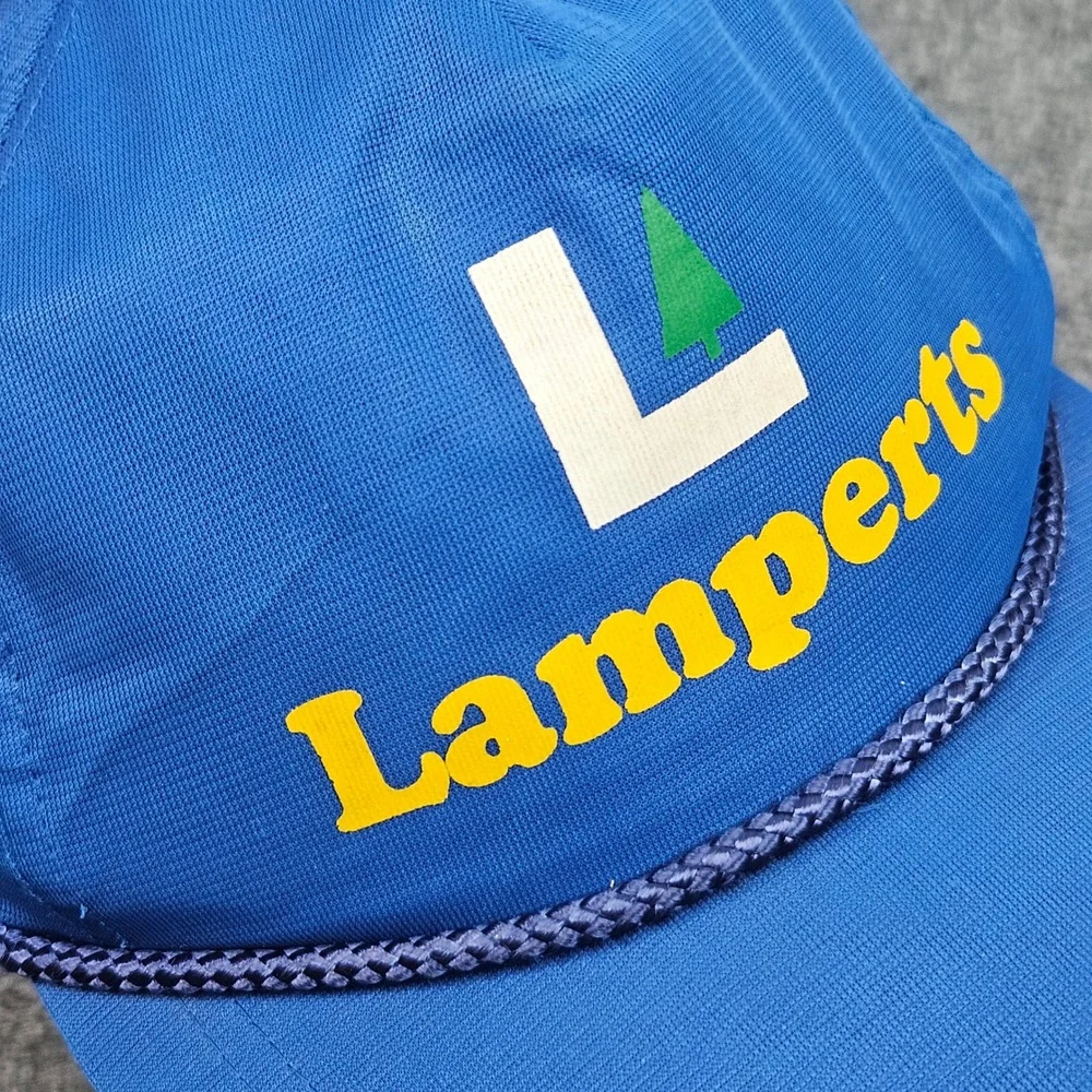 Lamperts Rope Hat Snapback Blue Nylon Logo Cap Y2K USA Fabric Americana Lamperts